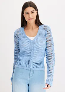 Cardigan med hullmønster, bonprix