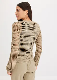 Cardigan med hullmønster, bonprix
