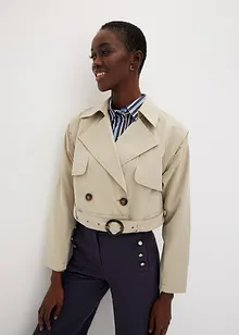Kåpe i trenchcoat-look med avtagbare ermer og nederdel, bonprix