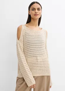 Boxy genser med cut outs, bonprix