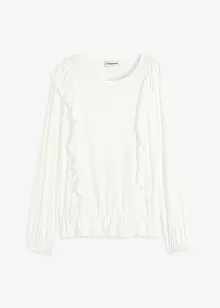 Trikotbluse med volanger, bonprix