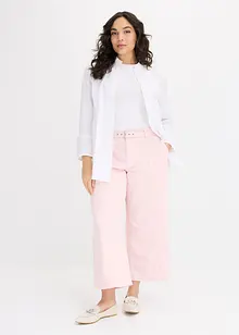 Culottes i twill med stretch og belte, bonprix