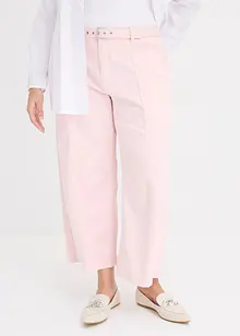 Culottes i twill med stretch og belte, bonprix