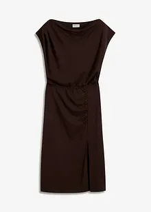 Asymmetrisk trikotkjole med rynkinger, bonprix