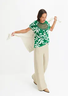 Vid bukse i lin-look med elastisk linning, bonprix