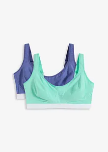 BH uten bøyle, med økologisk bomull (2-pack), bonprix