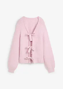 Grovstrikket cardigan med sløyfer, bonprix