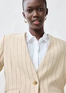 Blazer uten krage i lin, bonprix