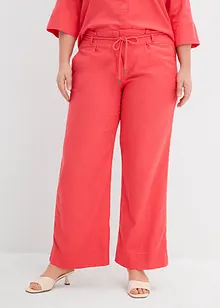 Paperbag bukse i luftig linmiks, bonprix