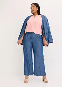 Kortermet bluse med skjult knappestolpe, bonprix