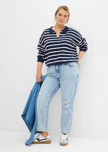 Straight-jeans, Mid Waist komfortlinning, cropped, bonprix