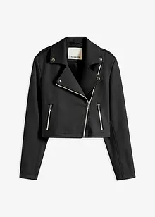 Jakke i imitert semsket skinn, cropped, bonprix