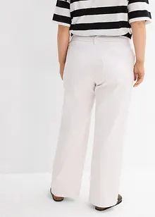 Wide Leg-jeans, Mid Waist, med belte, bonprix