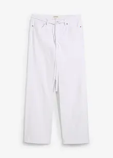 Wide Leg-jeans, Mid Waist, med belte, bonprix