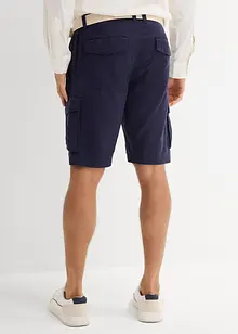 Regular Fit-cargo-bermudashorts i lin-miks med belte, bonprix