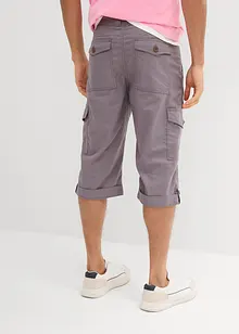 Lang bermudashorts med lin og cargolommer, Regular Fit, bonprix