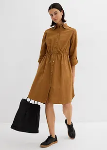 Skjortekjole av lin-/bomullsmiks, bonprix