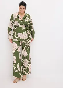 Mønstret satengbluse, bonprix