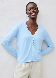 Finstrikket cardigan med silke, bonprix