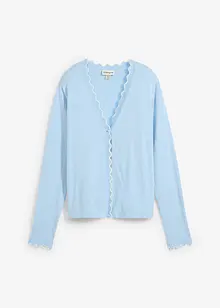 Finstrikket cardigan med silke, bonprix