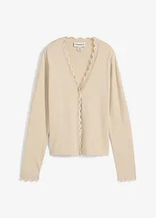 Finstrikket cardigan med silke, bonprix