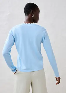 Finstrikket cardigan med silke, bonprix