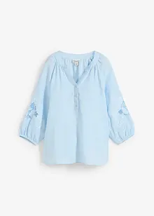 Tunika i lin med hullbroderi, bonprix