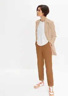 High Waist-bukse i lin-viskosemiks med kortere benlengde, bonprix