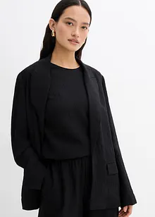 Blazer i strukturert viskosemiks med rynket effekt, bonprix