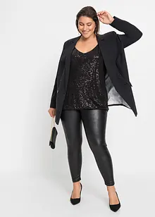 Jerseytopp med paljetter av myk viskosemiks, bonprix