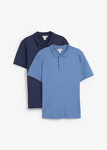 Jersey-poloskjorte (2-pack) i ren økologisk bomull, bonprix