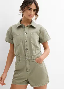 Jumpsuit i 100% bomull og kort modell, bonprix