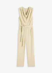 Jersey jumpsuit med skulderpolstring, bonprix