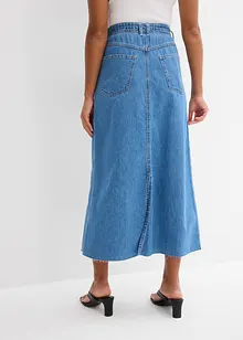 Jeansskjørt Mid Waist, midi lengde, Super Soft, bonprix