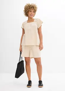 Blusetunika i bomullskrepp, bonprix
