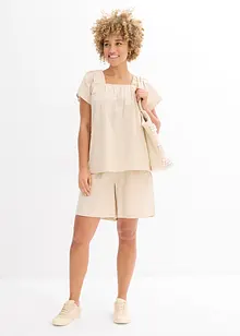 Pull on-shorts i bomullskrepp, bonprix
