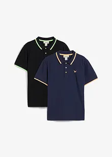 Piké-poloskjorte (2-pack) i ren økologisk bomull, bonprix