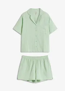 Shorty av musselin med knappestolpe, bonprix