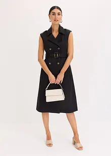 Kjole i trenchcoat-look med belte (2-delt sett), bonprix
