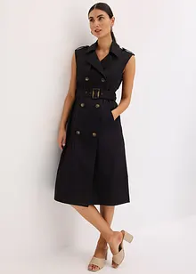 Kjole i trenchcoat-look med belte (2-delt sett), bonprix