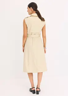 Kjole i trenchcoat-look med belte (2-delt sett), bonprix