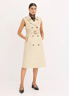 Kjole i trenchcoat-look med belte (2-delt sett), bonprix