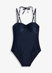 Badedrakt med bøyle i glinsende materiale, bonprix