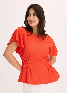 Jerseytopp med smock, bonprix