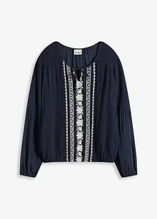 Bluse med broderi, bonprix