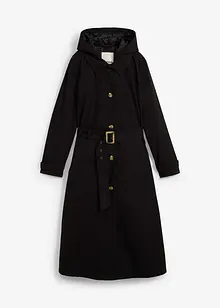 Mellomlang kåpe i trenchcoat-look med avtagbar hette, bonprix