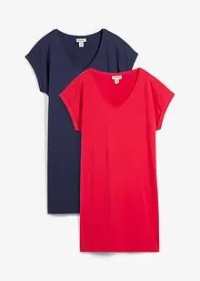 Trikotkjole i økologisk bomull (2-pack), bonprix
