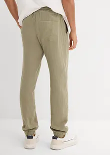 Regular Fit-pull on-bukse i musselin, Tapered, bonprix