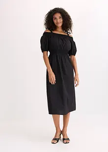 Off shoulder-kjole i økologisk bomull, bonprix