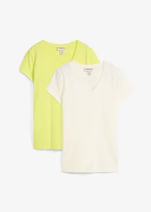 T-skjorte i økologisk bomull (2-pack), bonprix